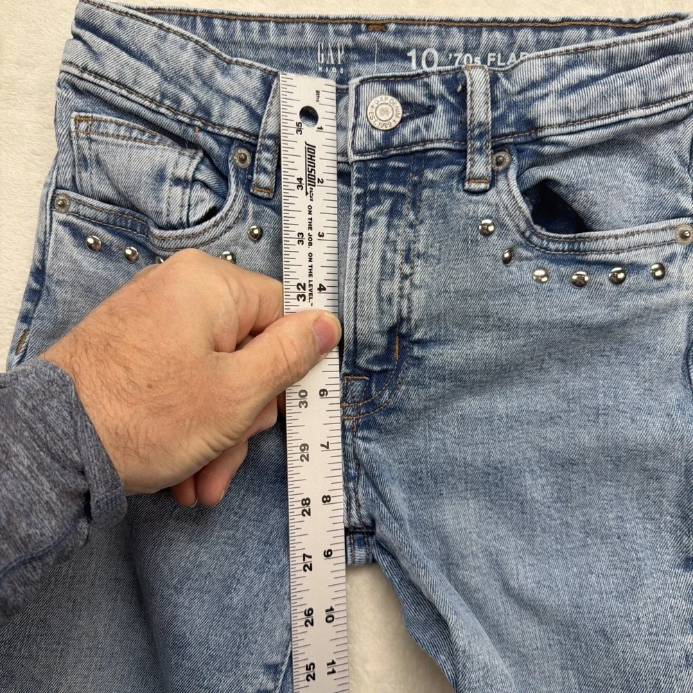Gap Kids 70s Flare Jeans Girls 10‎ High Rise Light Wash Stretch Denim